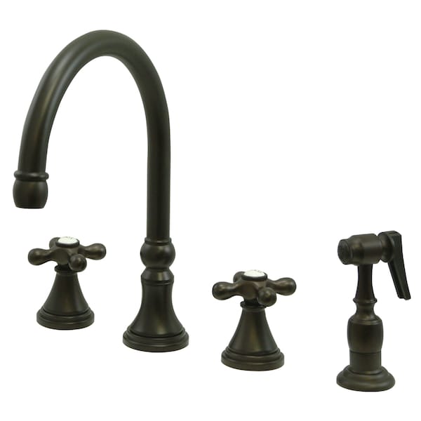 Kingston Brass Widespread Kitchen Faucet, Oil Rubbed Bronze KS2795AXBS - main